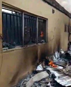 Hoodlums set INEC office ablaze, 340 Ballot Boxes, PVC’s Damaged