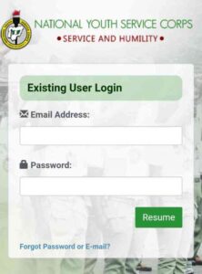 NYSC Portal Login 2023 Dashboard nysc.org.ng Batch A, B, C