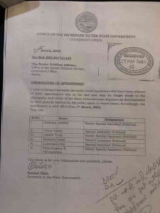 Delta govt sacks 6 political appointees