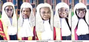Meet the five justices that will affirm Tinubu’s victory or declare Atiku or Peter Obi winners