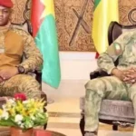 Capt Ibrahim Traore, Burkina Faso head of state (Left), with his Malian counterpart, Assim Goita