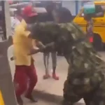 Watch Video as Moment LASTMA and Nigerian soldier fight dirty 