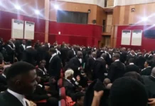 Drama Unfolds in Tribunal as APC Lawyer Questions Judges’ Verdict Anti-bomb experts take over Presidential Election Petition courtroom