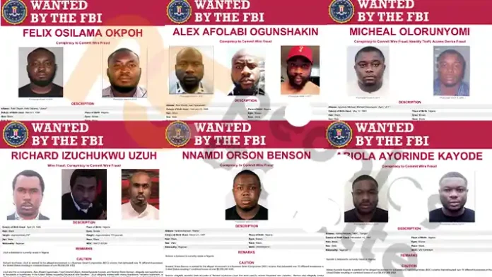 FELIX-OSILAMA-OKPOH-ALEX-AFOLABI-OGUNSHAKIN-MICHEAL-OLORUNYOMI-RICHARD-IZUCHUKWU-UZUH-NNAMDI-ORSON-BENSON-AND-ABIOLA-AYORINDE-KAYODE- FBI Releases List of 6 Most Wanted Nigerians in U.S. Believed to Be Hiding in Nigeria