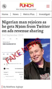 Fact Check: Nigerian Man’s Claim of Receiving N36m from Twitter Ads Revenue Sharing