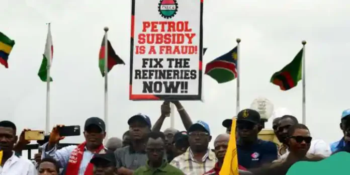 Nationwide NLC Warning Strike_ Updates on Fuel Subsidy Removal Pains NLC's warning strike in protest against the fuel subsidy removal begins Tuesday, September 5. Photo credits: Adekunle Ajayi/NurPhoto Source: Getty Images