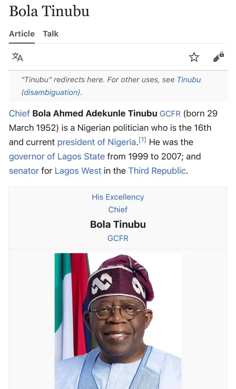 Bola Ahmed Adekunle Tinubu