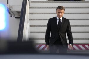 President Macron arrives in Israel on solidarity visit.