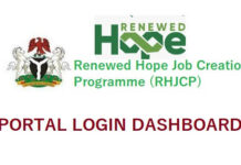Renewed Hope job creation program portal login | rhjcp.gov.ng Dashboard How to Apply for Renewed Hope Job Creation Programme (RHJCP)