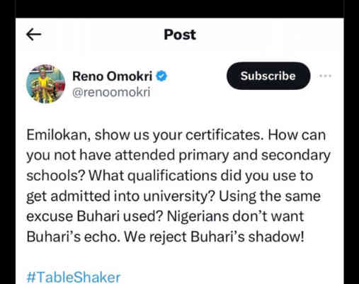 You have no case, Tinubu graduated from Chicago University — Reno Omokri mocks Atiku