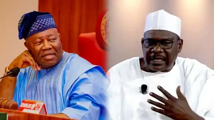 Senate Ali Ndume and Senate President Godswill Akpabio