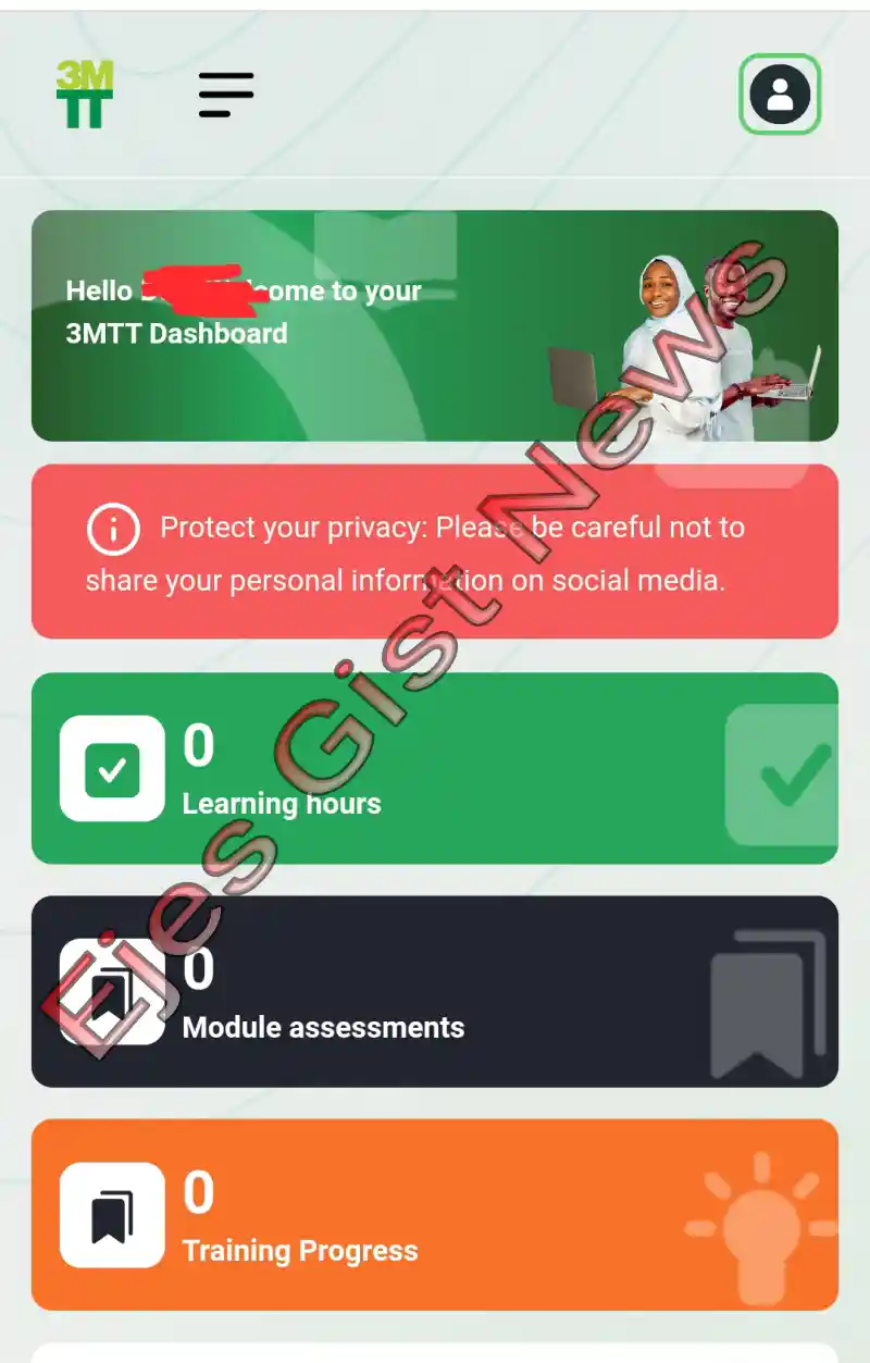 3MTT Programme dashboard 