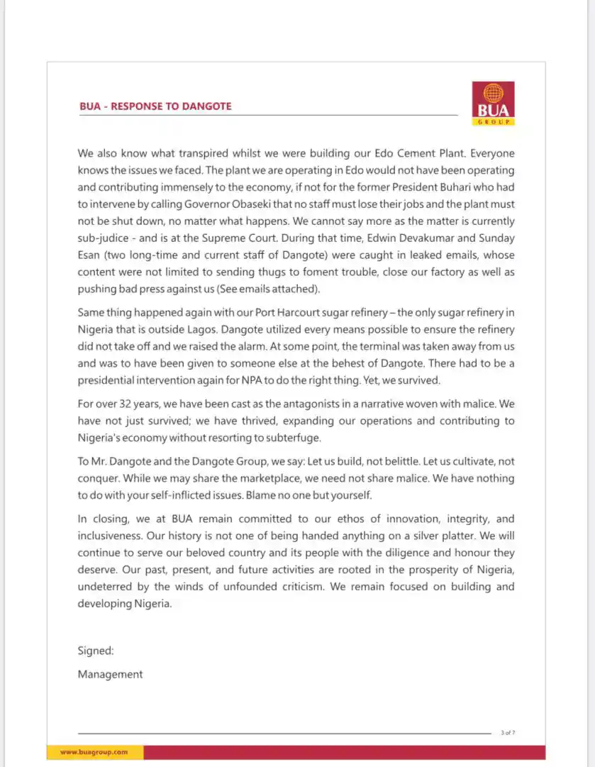 Blame no one but Yourself” – BUA replies Dangote