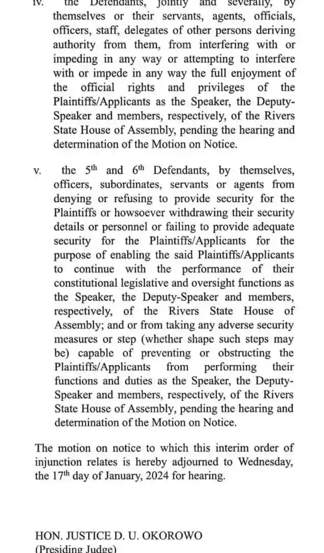 **Leaked Draft: Pro-Wike Lawmakers Secure Court Order to Commence Impeachment Against Gov Fubara [LEAKED PHOTOS]**