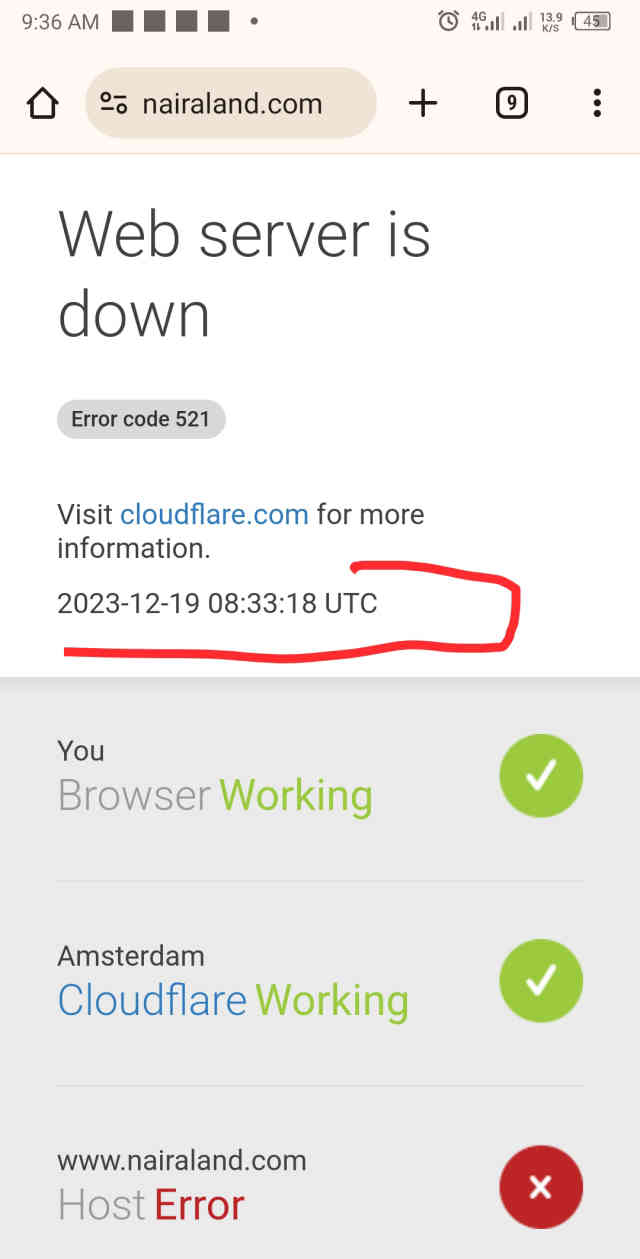 nairaland server down, nairaland server down