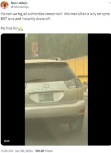 Driver Accused Of Allegedly Knocking A Girl Down On Ojota BRT And Fleeing (Video)
