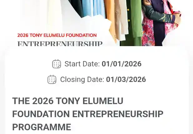 Apply Now for Tony Elumelu Foundation Entrepreneurship Programme 2026 (TEEP)