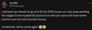 Husband Orders Wife To Quit Job Following Advice From Boss To Get Separate Account