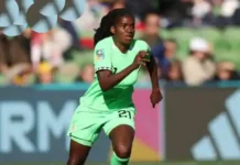 Esther Okoronkwo Shines as Super Falcons Defeat Cameroon in 2024 Olympic Qualifier Esther Okoronkwo gives Super Falcons the lead in the 14th minute Photo credit: Robert Cianflone Source: Getty Images