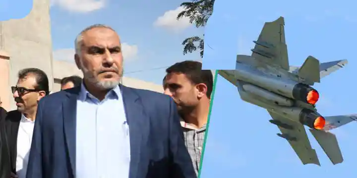 Ghazi Hamad (left) who appeared on Nigerian broadcast station, Channels Television, on February 14, is a senior Hamas leader. Photo credits: fhm, Mahmud Hams Source: Getty Images