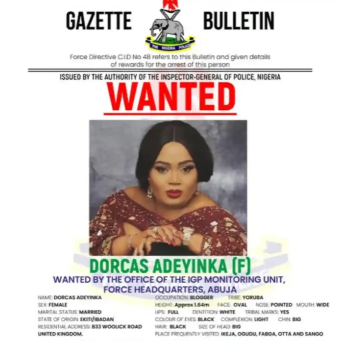Police Declare UK-Based Blogger, Dorcas Adeyinka Wanted for Cyberstalking*