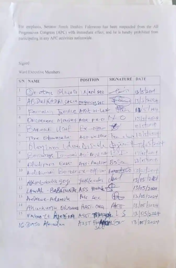 APC Suspends Senator Jimoh Ibrahim, Details Emerge

