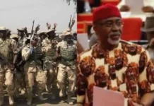 How Nigerian Soldiers Humiliate and Force Senator Enyinnaya Abaribe Out of His SUV in Aba Senator Enyinnaya Abaribe and Soldiers