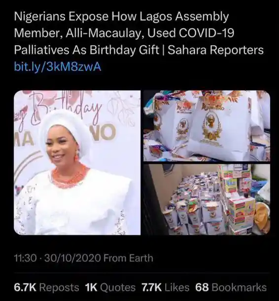 Tinubu Appoints Former Lawmaker Who Diverted Palliatives Meant for the Poor as Birthday Gift