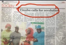 Outrage as Punch Newspaper Deletes Tinubu’s Call for Revolution Amid Economic Hardships Tinubu calls for revolution 2