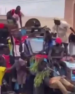 Breaking: Protesters Hijack Armored Tank of Security Operatives in Kaduna [VIDEO]