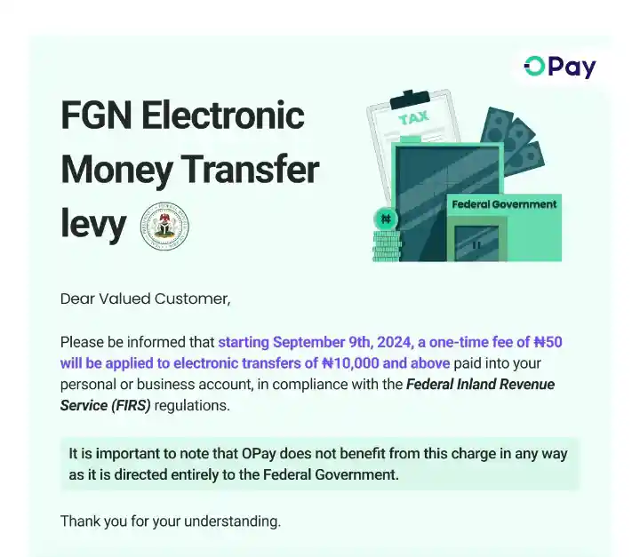 FGN Electronic Money Transfer levy