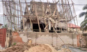 BREAKING: Workers Trapped as 2-Storey Building Under Construction Collapses in Delta