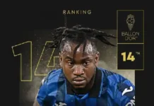 Ademola Lookman Ranks 14th in Ballon d’Or 2024 Standings