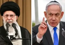 How US is Scrambling to Influence Israel’s Response to Iran’s Missile Attack Combo of Iran’s Supreme Leader Ali Khamenei and Israel Prime Minister Benjamin Netanyahu