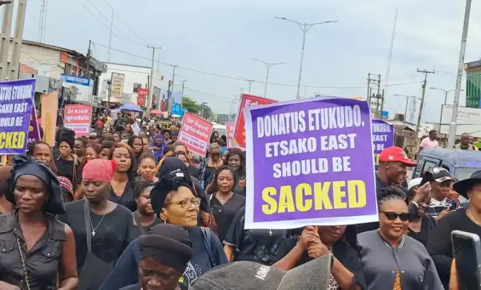 Massive protest as thousands of women in black protest over Edo election
