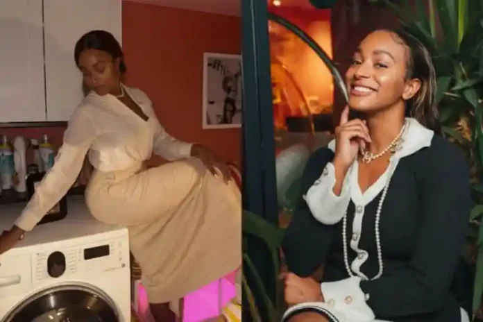 I am a wife material” – DJ Cuppy declares as she shares photo of her doing laundry