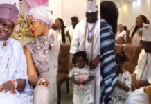 He is still in love with her – Reactions Flood In as Ooni of Ife reunites with estranged wife, Prophetess Naomi, Son to celebrate (Video)