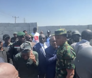 BREAKING: “Nobody can intimidate me” — Wike roars in Abuja as Soldiers push, block him From Gaining Access To Land