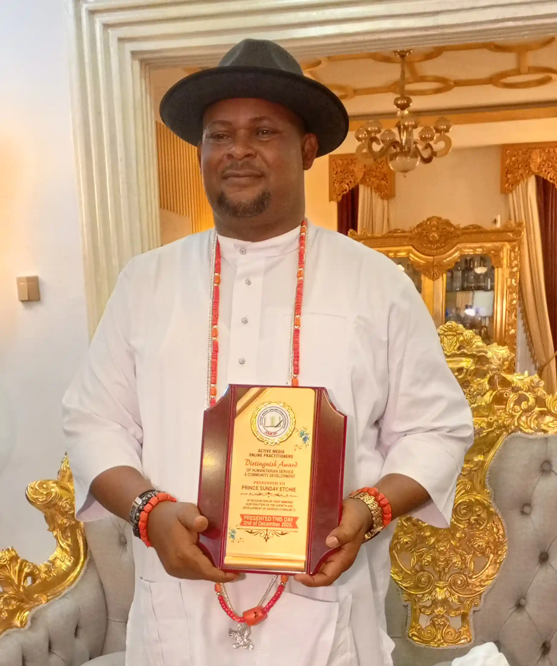 AMOP Honours Prince Sunday Etchie for Outstanding Humanitarian and Leadership Service