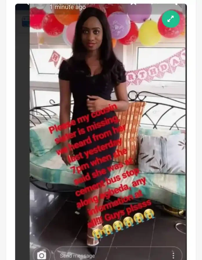 Nigerian Lady Goes Missing After Leaving Work for Home, Family Raises Nigerian Lady Goes Missing After Leaving Work for Home, Family Raises Alarm