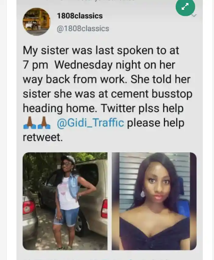 Nigerian Lady Goes Missing After Leaving Work for Home, Family Raises Alarm