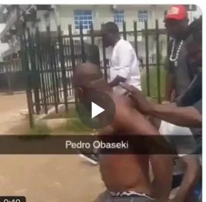Watch Video: Pedro Obaseki Stripped, Paraded, Forced to Kneel Before Oba of Benin