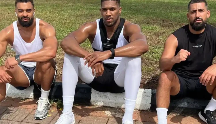 Anthony Joshua and his friends, Sina Ghami and Abdul Latif Kevin Ayodele
