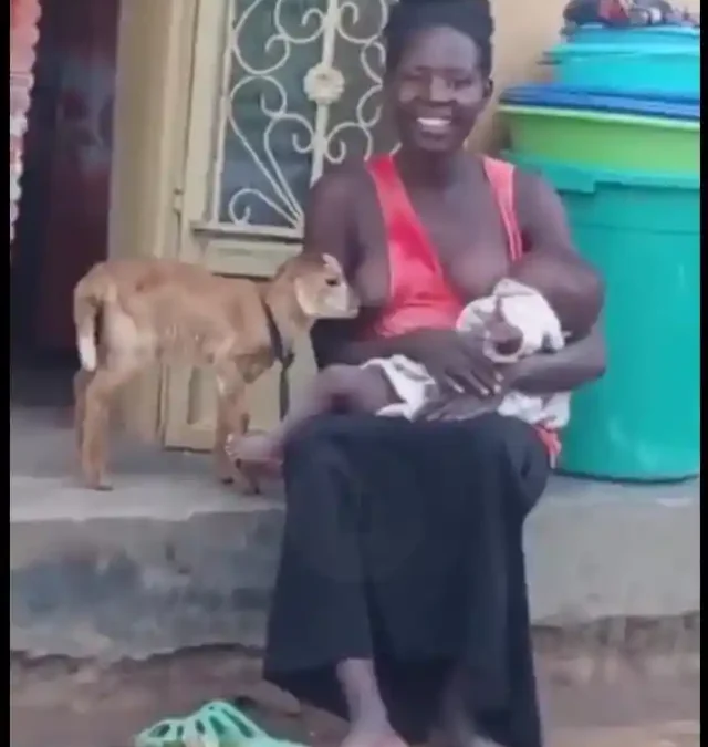 Viral Video Shows Woman Nursing Baby and Goat, Sparking Debate